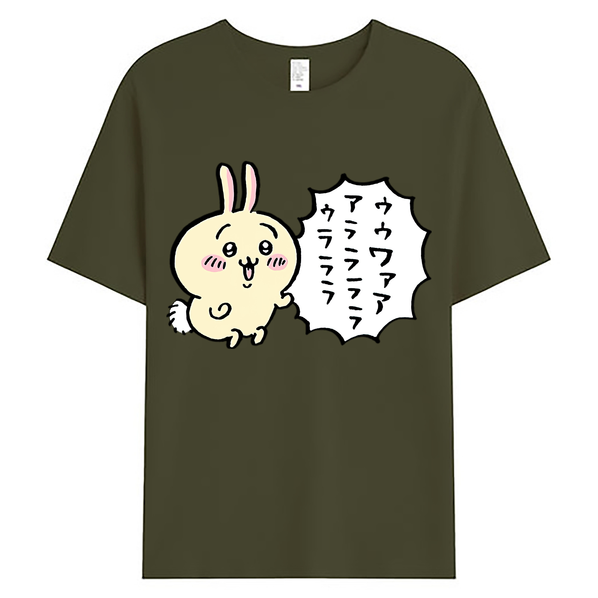 （画像用） ちいかわ うさぎ Chii-kawa usagi 綿100％ メンズ半袖Tシャツ｜肌触りやわらか＆通気性